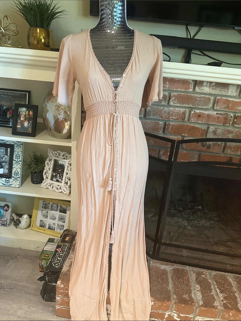 Forever 21 Dusty Rose Maxi Dress with Tie Waist